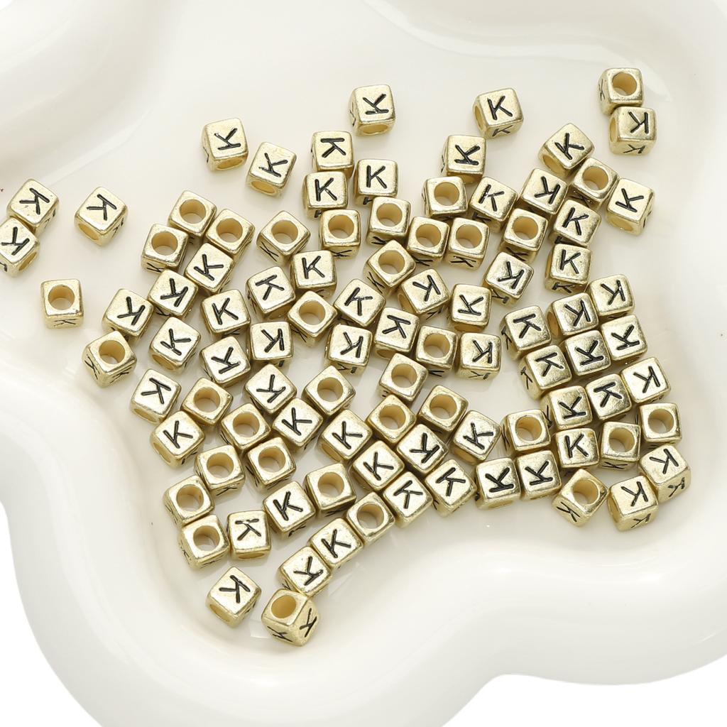 Mărgele Handmade Mărgele Acrilice Alfabet Mărgele Pătrate Mărgele Plate Mărgele Rotunde Handmade DIY Accesorii Bijuterii Mărgele Distanțiere Brățară Mărgele Înșirate Manual