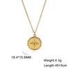 Cazador North Star Pendant Necklace for Women Gold Color Coin Stainless Steel Choker Chain Necklace Jewelry Mother Day Gift New