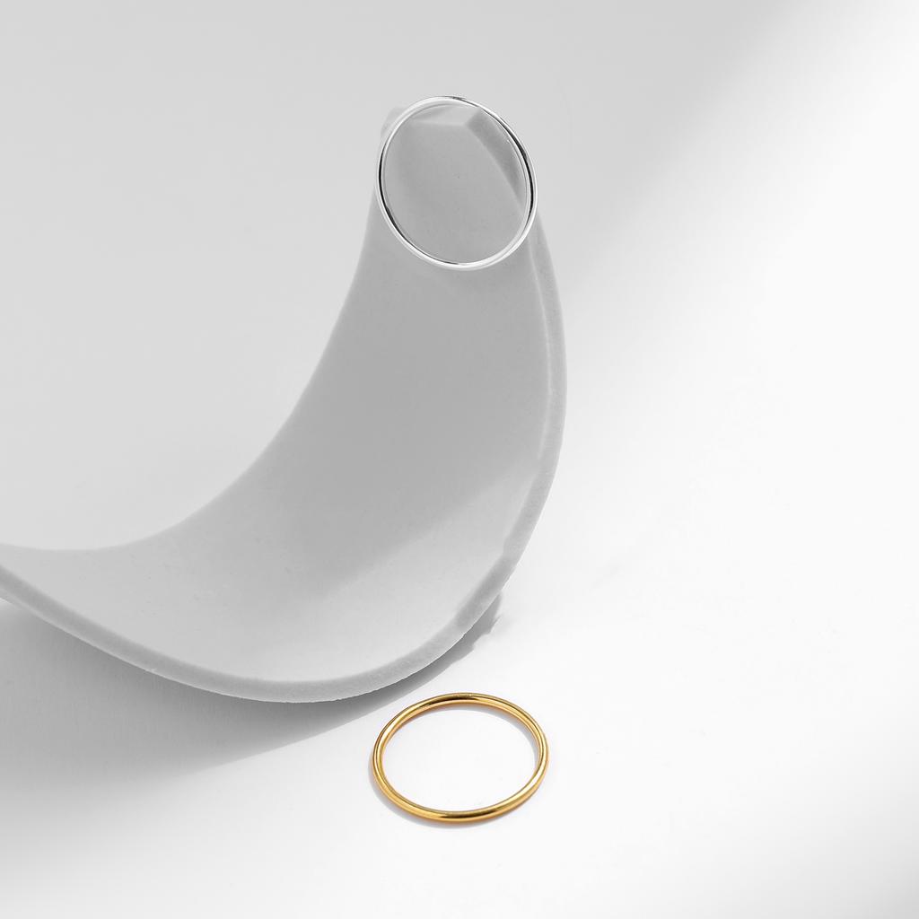 MODIAN Anillos Minimalistas Finos Apilables de Plata de Ley 925 Moda Clásico Color Dorado Joyería Fina Para Mujer Niña Regalos de Fiesta