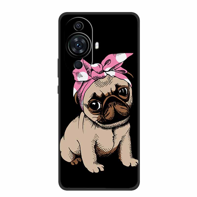 Funda For Huawei Nova 12s Case Cute Cartoon Cat Black Silicone Soft Back Cover Case For Huawei Nova 12s Case Nova12s 12 S Coque