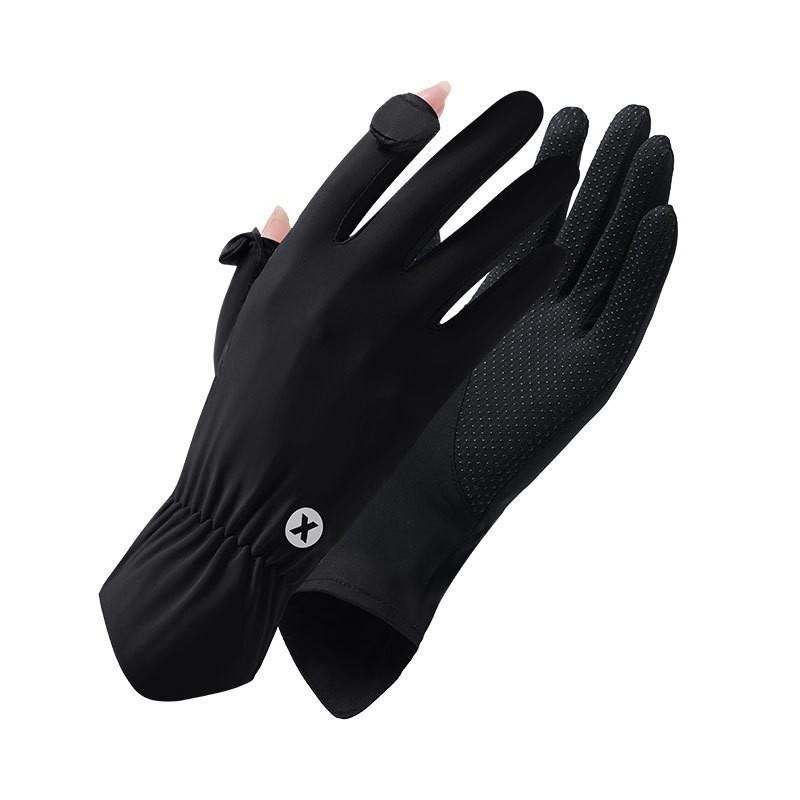 UV Protection Driving Gloves Women Lightweight Ice Silk Long Finger Anti-Slip Touchscreen Compatible Outdoor Cycling