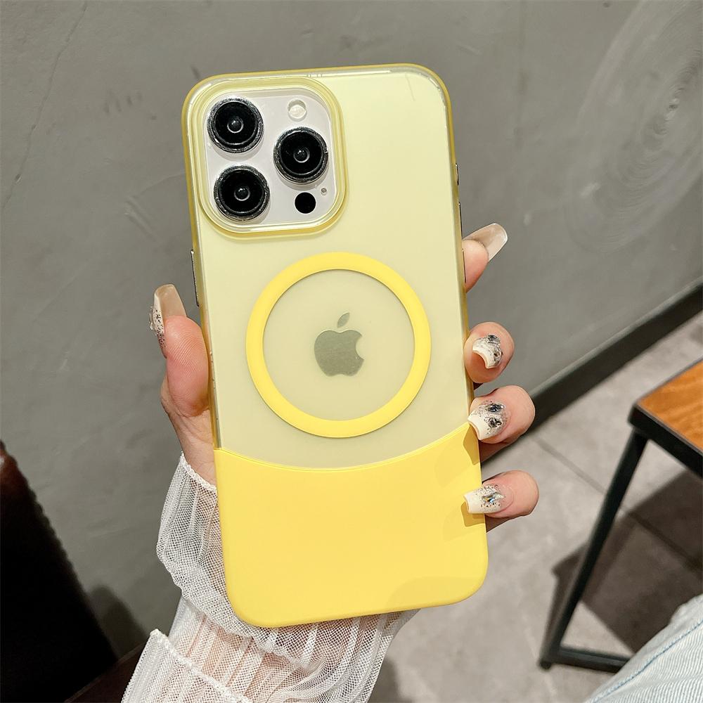 Frosted Transparent 2IN1 For Magsafe Wireless Charging Hybrid Colorful Case For iPhone 11 12 13 14 15 Pro Max Plus Hard Cover