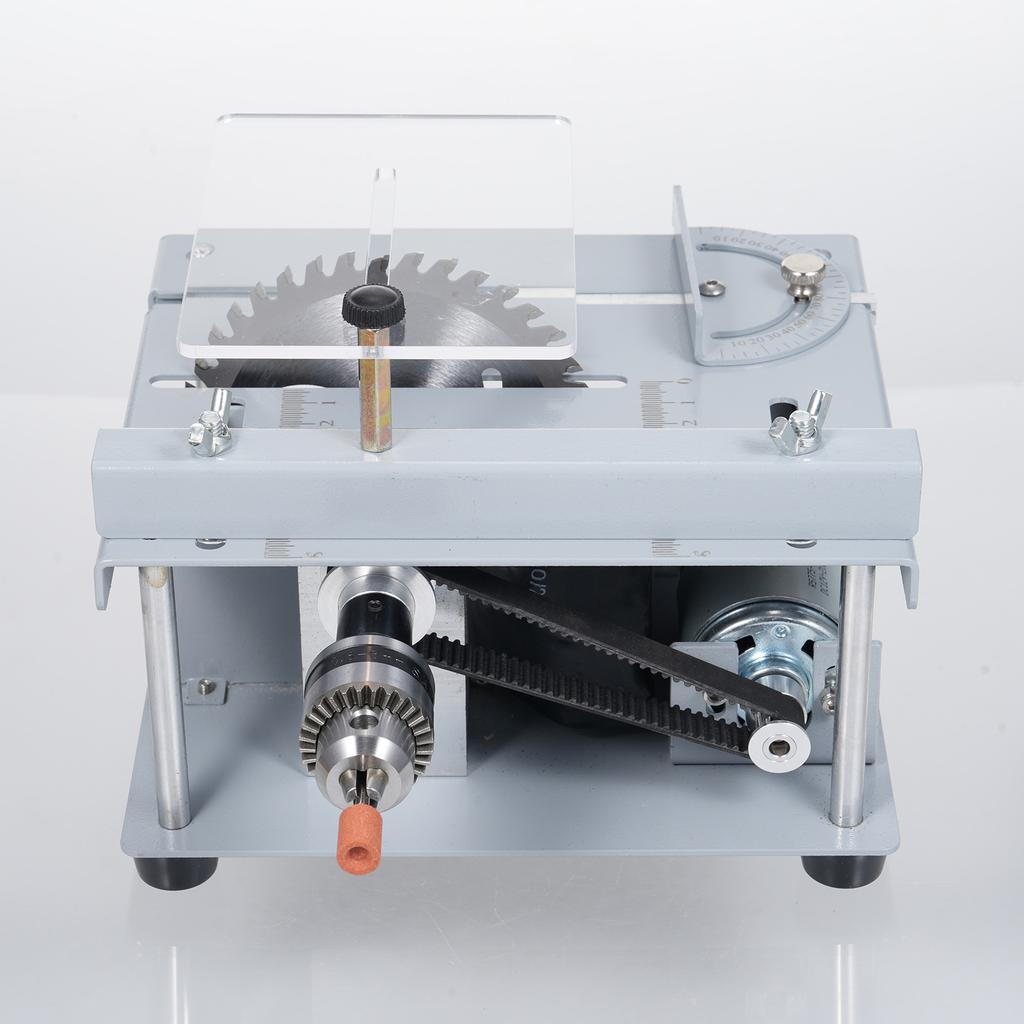 150W Mini Table Saw Desktop Electric Woodworking Metal Cutter AdjustableSpeed Angle Adjustment
