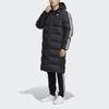 Adidas Originals Long Down Jacket With Side Stripe Logo Print Men Outerwear Black HI4658