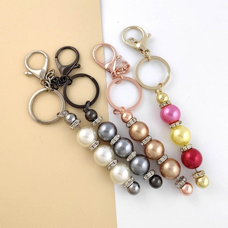 Metal Beaded Keys Chain Gradual Color Diy Beaded Stainless Steel Keychain Can Hang Cutlery Bottle Opener Wine Stopper