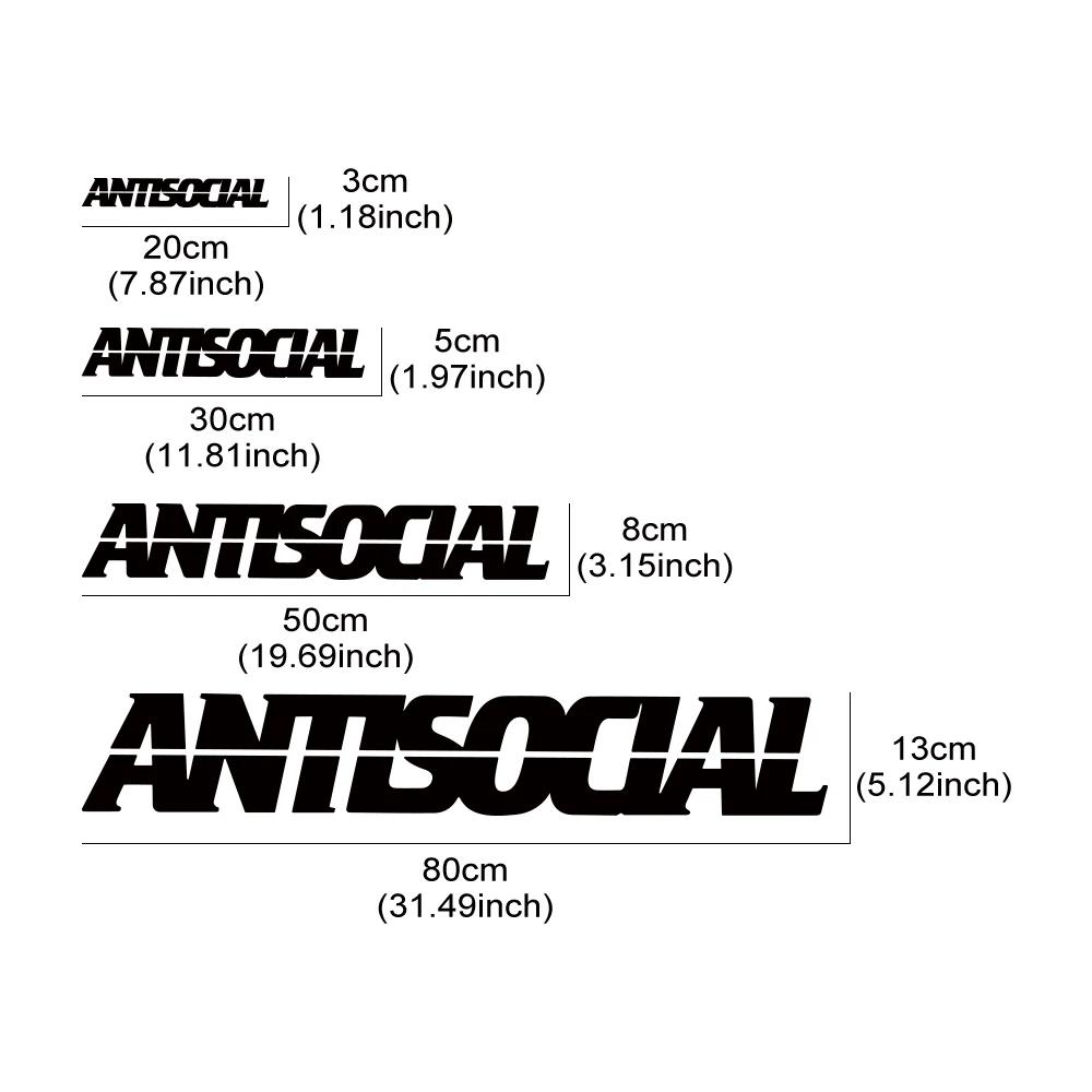 Antisocial Slogan Car Sticker Car Windshield Windows Banner Vinyl Decal For Cars SUV Truck Pickup Auto Decoration Accessories