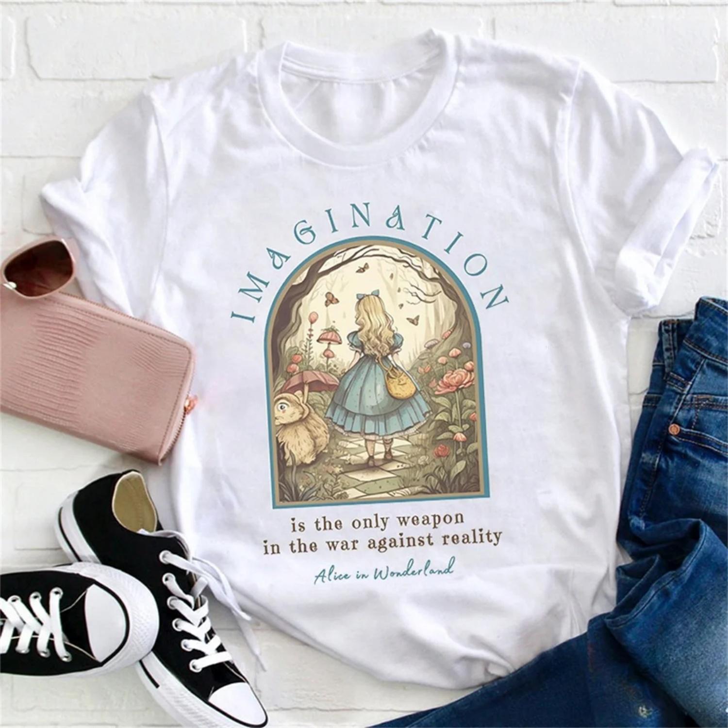 

Summer T-Shirt Print Fashion Style Kawaii T-Shirt Top Print O-Neck Women s T-Shirt Cartoon Short Sleeved Cute Casual T-Shirt XXXXXL білий