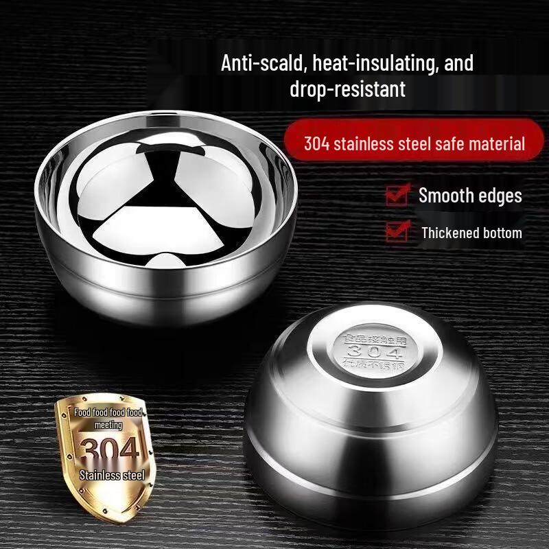 Zhaoran 304 Stainless Steel Double-Layer Kids Bowl