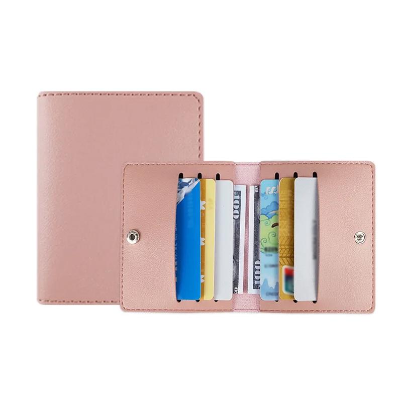 1Pc PU Leather Short ID Wallet Business Ultra Thin Credit Card Bags Purse Hasp Card Holder