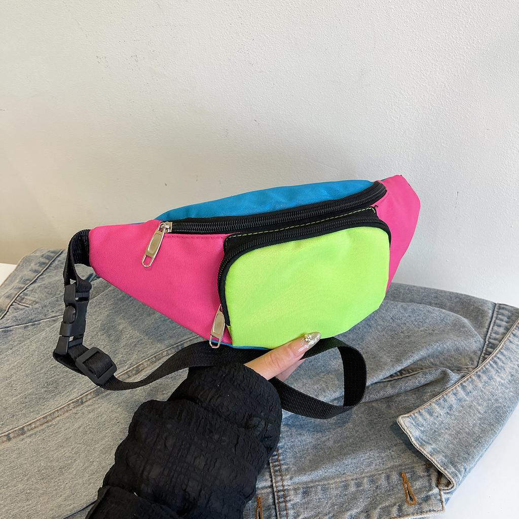Borsa a tracolla alla moda per donna, marsupio, colore a blocchi, zaino da petto, per sport all'aperto, equitazione, marsupio Phe