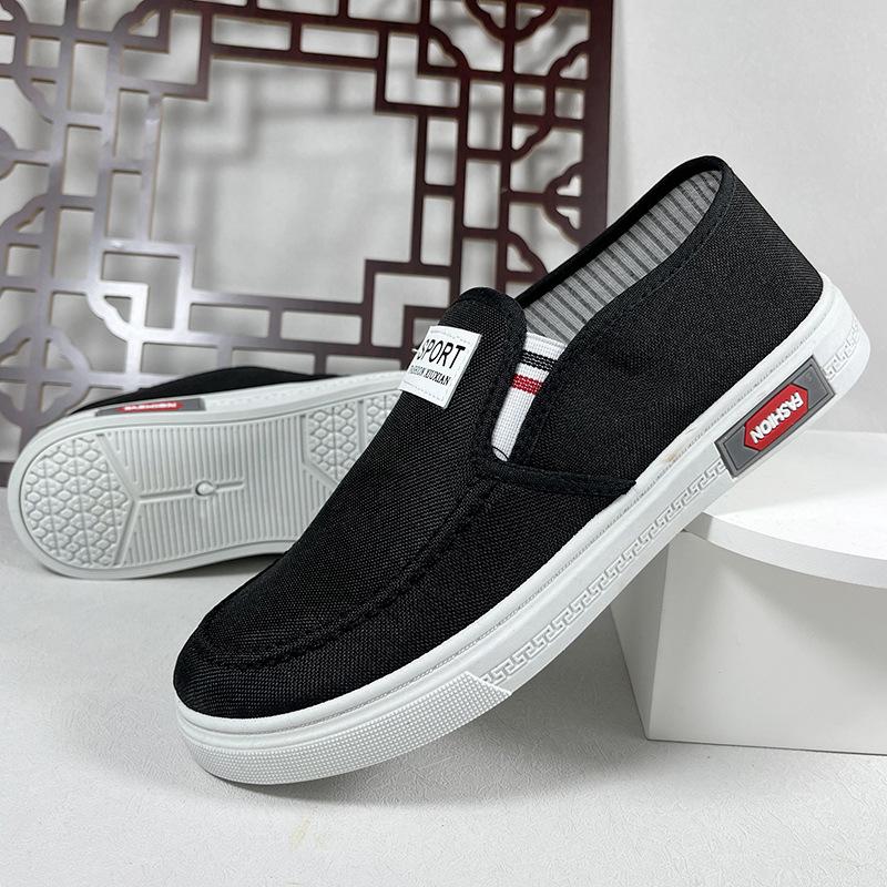 spring and summer comfortable breathable canvas shoes men's outdoor casual fashion sports shoes one-pedal cloth shoes