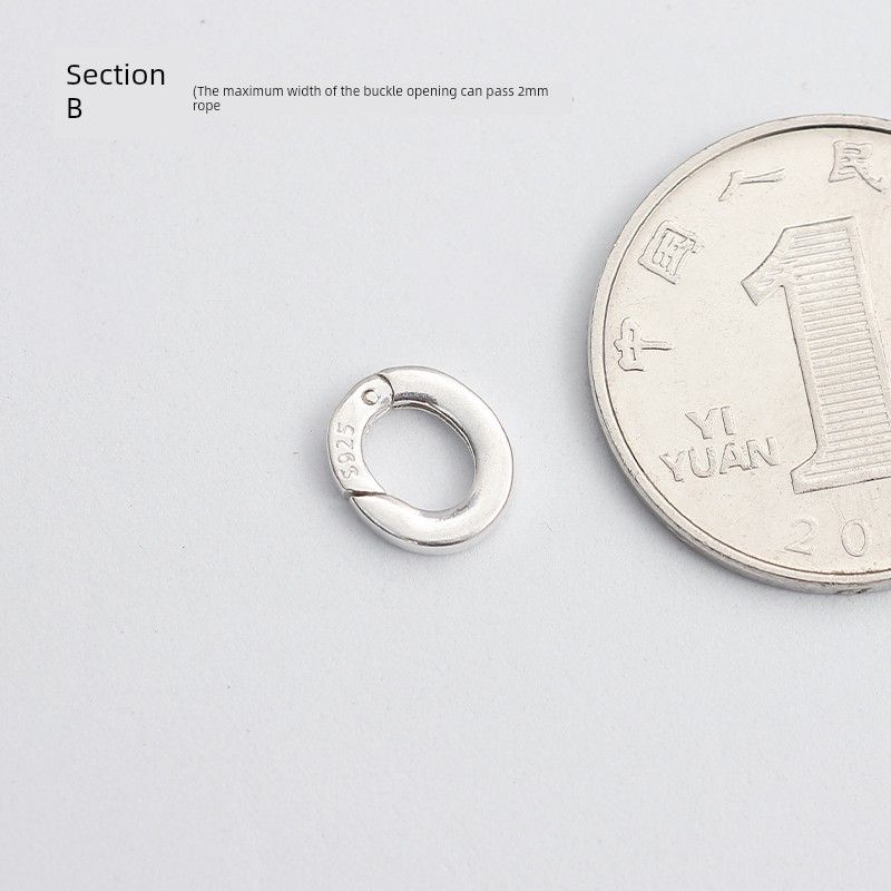 

S925 Sterling Silver Pearl Necklace Buckle Carrying Strap Connection Buckle Tail Buckle Heart Buckle Beaded Handmade DIY Accessories Section B/One(G/about 0.6G)