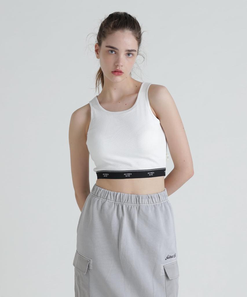 Avirex Logo Rubber Tape Bra Size Top, Women's, M, 033, Off-White, 783-5137601