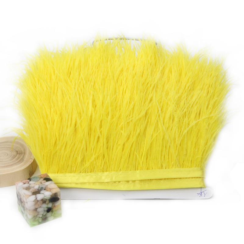 Feather1 Meter Fluffy Ostrich Feather Satin Trim Cloth Sideband 8-10cm Ribbon Fringe Suitable for Skirts / Dresses / Apparel Party DIY