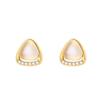 Korean Version Basic Simple Triangle Cat Eye Stud Earrings New Trendy Autumn and Winter Versatile Style