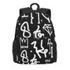 Schwarz-Weiß Graffiti Rucksack Abstraktes Symbol Neuheit Rucksäcke Damen Herren Universität Langlebig Schulrucksäcke Design Rucksack