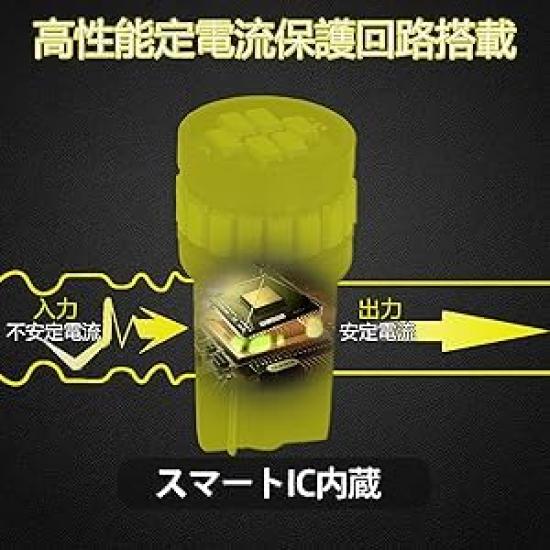 TORIBIO T10 LED Position Compatible with DC12V and Super with 24 3014 for Interior License Plate and More 4-Piece Lamps, 24V, White, Bright, Built-in