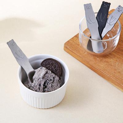 Polar Bear Dessert Ice Cream Spoon Black