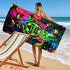 Santos Laguna Print Beach Towel, Large Soft Quick Dry Towel for Beach Camping Swimming