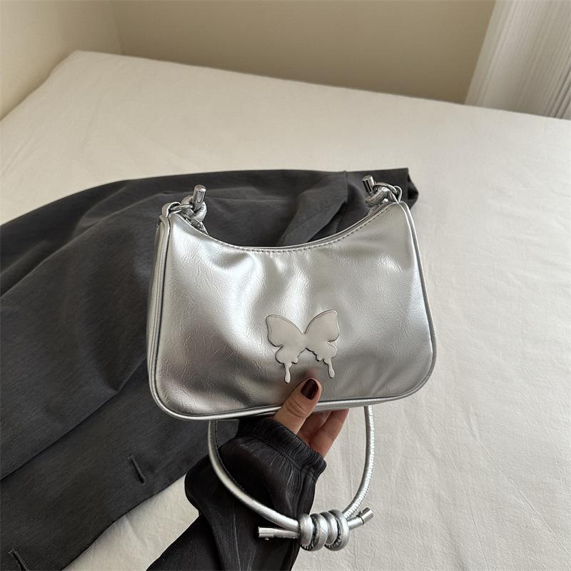 

Нішева проста повсякденна сумка-месенджер сумка для поїздок модна сумка жіноча літо 2024 нова корейська версія модна сумка під пахву срібний