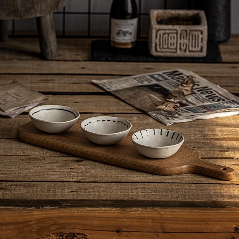 Japanese Retro Style Ceramic Taste Plates, Household Small Plates, Tableware, Dipping Bowls, Small Plates, Hotel Front Dishes