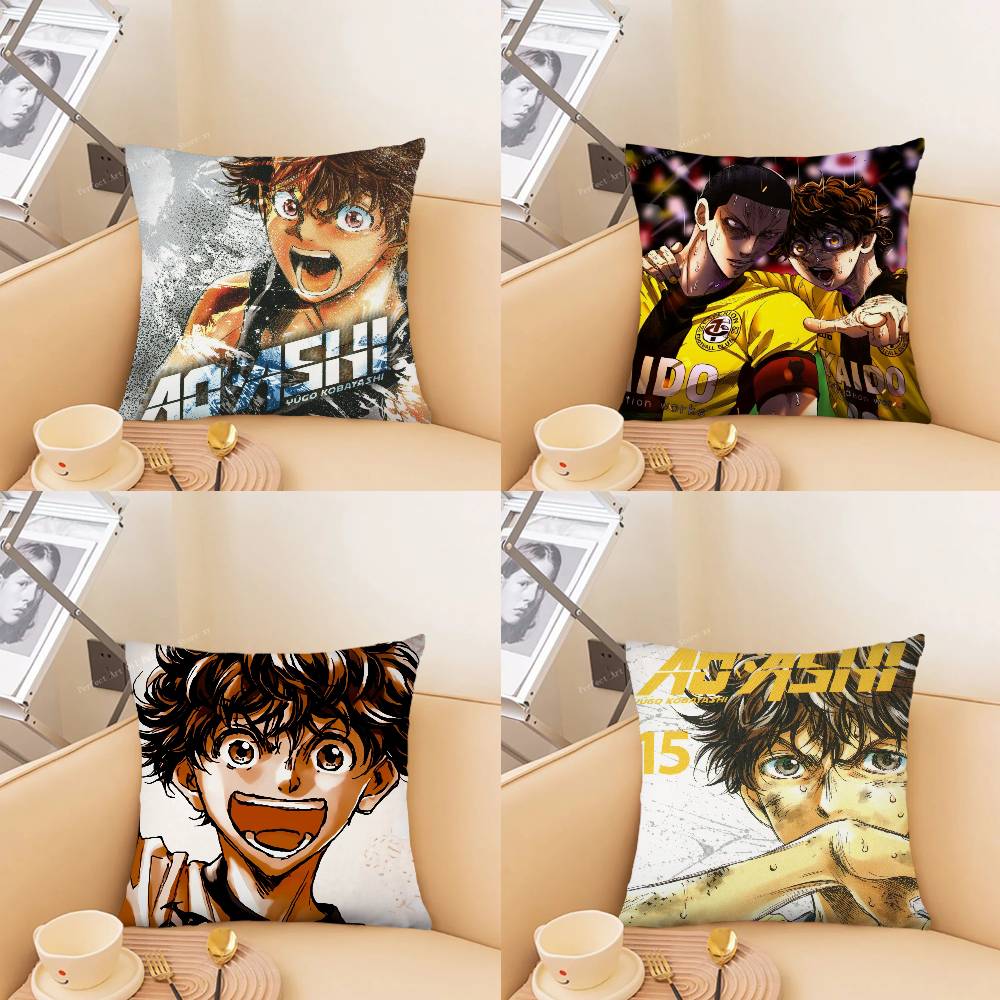 Ao Ashi Anime Pillow Case Fashion Square Pillowcase Bedroom Sofa Room Ins Decoration Leisure