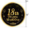 Black Gold 18th Birthday Disposable Tableware Cheer 18 Years Old Plates Napkins Happy Eighteen Birthday Party Decor Tableware