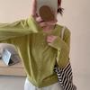 Women's Knit Cardigan Outerwear: Round Neck, Spring/Summer 2026 Fashionable Sweater Top.