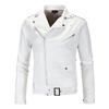 Nueva chaqueta informal de cuero PU con solapa ajustada para motocicleta, ropa para hombre