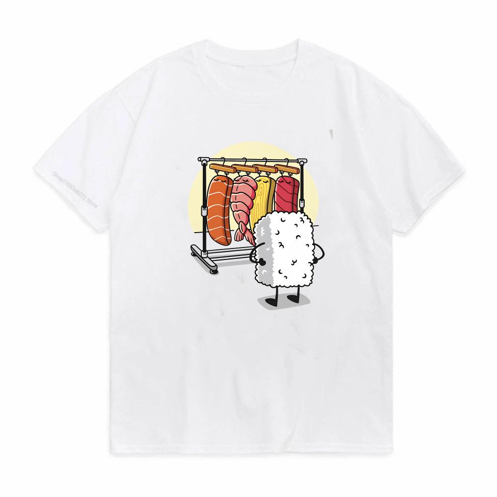 Sushi Wardrobe Print Graphic T Shirt Fashion Harajuku Unisex Funny Loose ShortSleeve Tops Tshirt Summer Breathable ONeck Tshirt