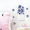 Realistic Blue Botanical Floral Switch Stickers, Self-Adhesive Decor for Room Outlet Wall Decoration