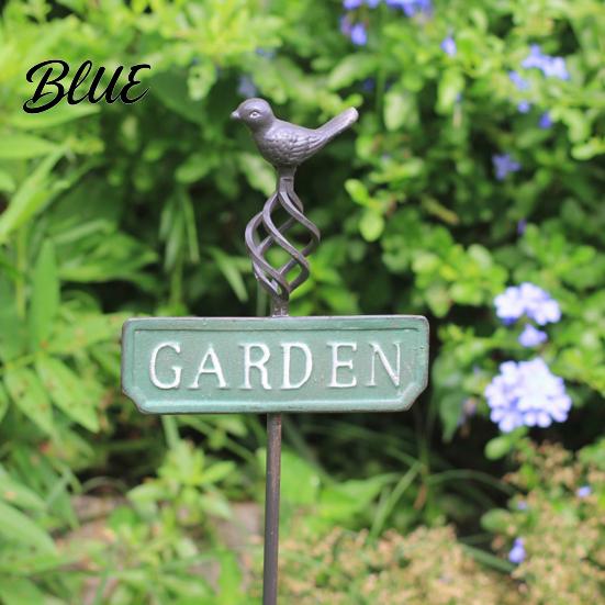 Durable Plant Support Stakes Retro Bird Garden Stake Metal Sign Rustic Iron for Gardening Yard Decoration with Stake Flower Bed Lawn Aged