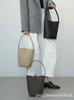 2024 Cowhide Leather Bucket Bag: Minimalist, Large-Capacity Commuter Tote for Women