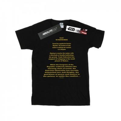 STAR WARS Camiseta Masculina The Phantom Menace Crawl de Abertura