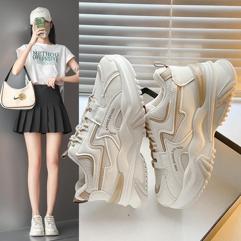 

Fashion trendy dad shoes 2025 spring and autumn new thick-soled versatile casual sports shoes women s mesh breathable women s shoes soft sole 40 жёлтый