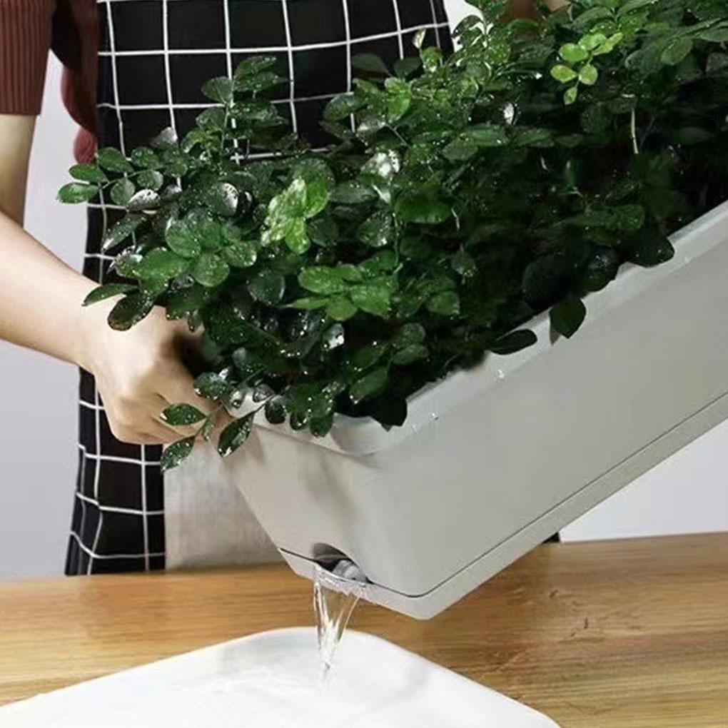 ABS Rectangular Flower Basket Sturdy And Durable Hanging Planter For Balcony Outdoor Gardener Plant