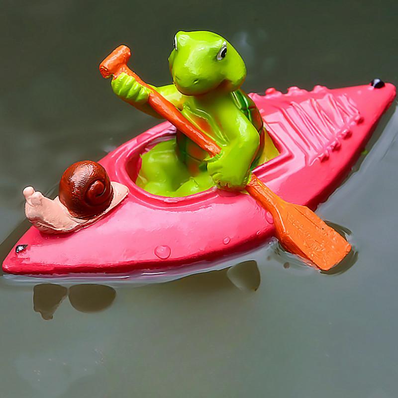 Resin Floating Frog Turtle Fish Pond Flowing Water Fountain Water Surface Lotus Flower Decoration Resin Crafts Floating Crafts