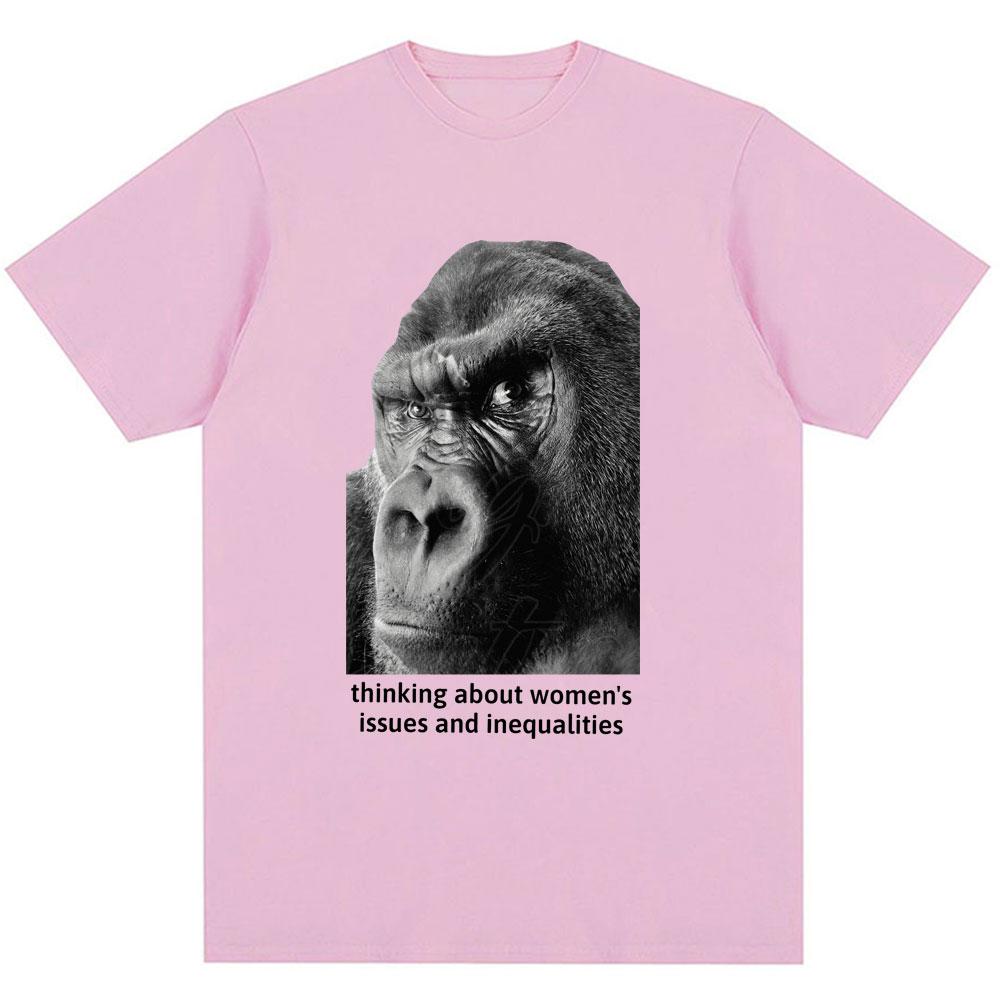 Feminism Gorilla Funny Meme Graphic Tshirt Men Women Humor Fashion Summer T-shirt Oversized Cotton Casual Vintage T Shirts Gifts