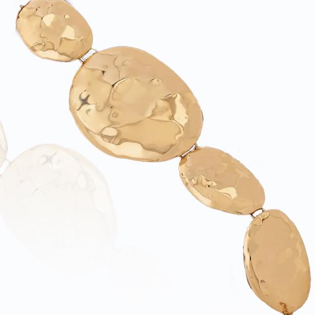 Exaggerated Irregular Oval Geometric Metal Jewelry Set: Earrings & Necklace