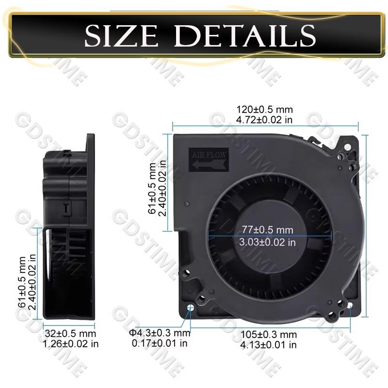 1pcs Gdstime 120mm 12cm Blower Fan  5V 12V 24V 48V 110V 115V 220V 240V 120X120X32mm Ball Computer Radial Turbo Fan Cooling Fan