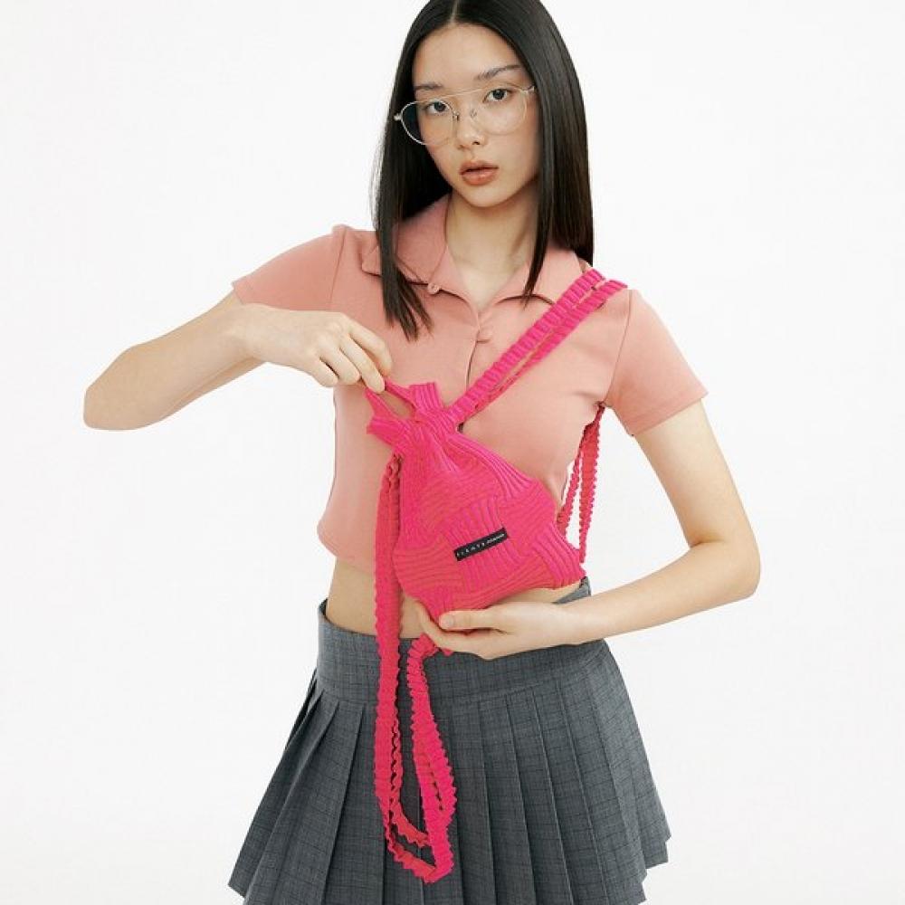 Pleatsmama Mini Bow Backpack Pink