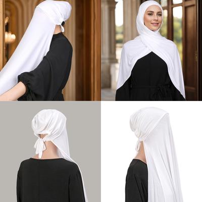 Multiuse Hijab Shawl Soft Polyester Fabric Malay Head Scarf Long Headwearp for Formal Occasion and Daily Wear 170x55cm