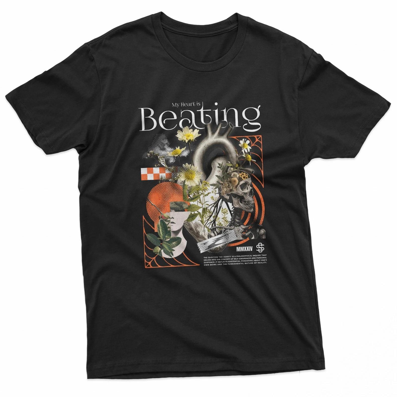 My Heart Is Beating Dark Art Streetwear T-Shirt S