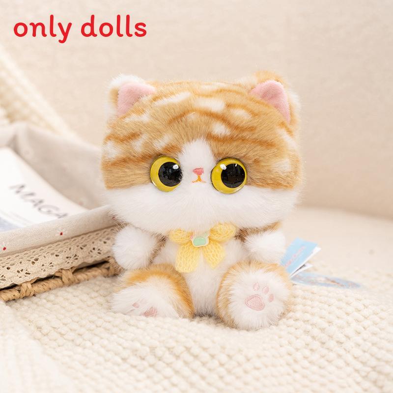 

Lucky Cat Plush Toy With Necklace And Bow Decoration For Home Decor And Giftgiving Brown,17cm