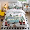 Christmas Soft Duvet Cover Ful Quen,Lovely Carton Santa Claus Snowflake Beding Set Xmas Gifts for Young Boys Young Girls Christmas Comfortable Quilt