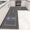 Juego de Alfombras de Cocina Minimalista Americano Estilo Ins Patrón de Vajilla Absorbente Antideslizante Alfombra Runner Decoración del Hogar
