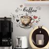 Self-adhesive Coffee Cup Pattern Wall Stickers DIY Wall Decoration for Living Roon Kitchen Office Cafe Background Decoration