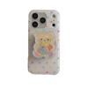 Colorful Polka Dot Bear Stand Case for iPhone 15/14/16 17ProMax
