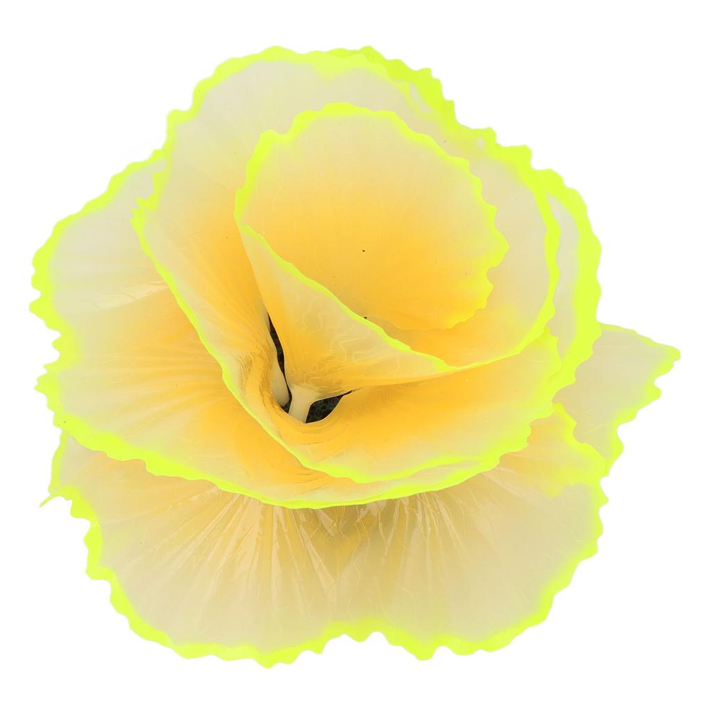 Simulation Coral Decoration Fluorescent Fish Tank Plants Decoration for Landscape Decor Yellow