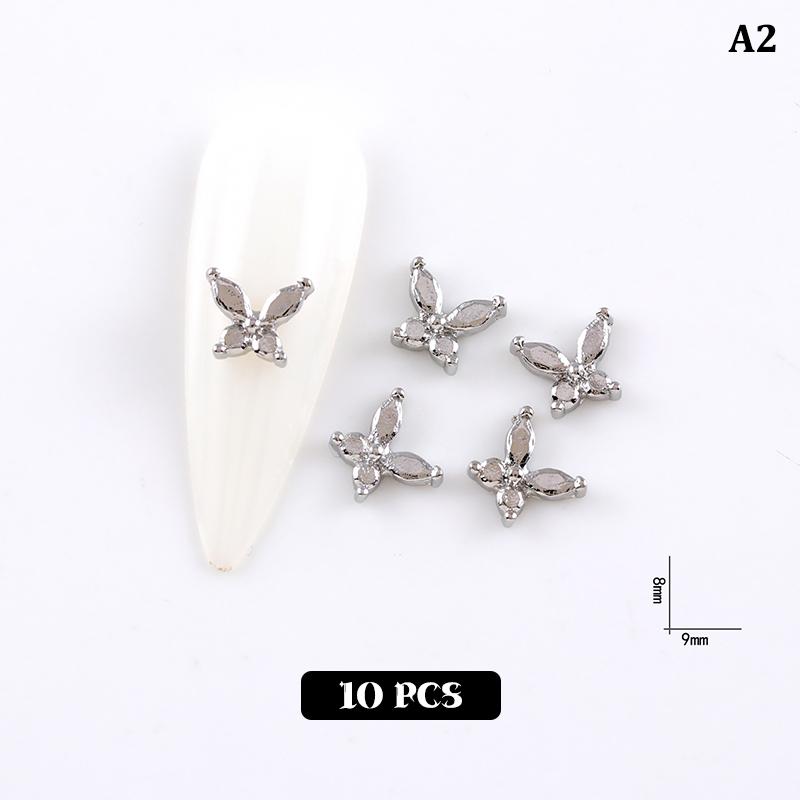 10 Buc. Aur/Argint Modele Multiple Farmece Bijuterii Nail Art Aliaj în Formă de Fluture 3D Accesorii pentru Unghii